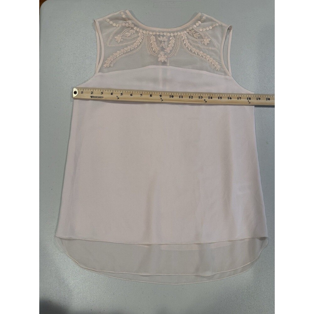 Cooper & Ella Top Womens Medium Light Pink Floral Embroidered Coquette Work Twee - Picture 5 of 5